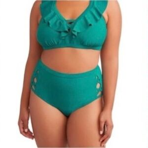 Teal Ruffled Bikini Set